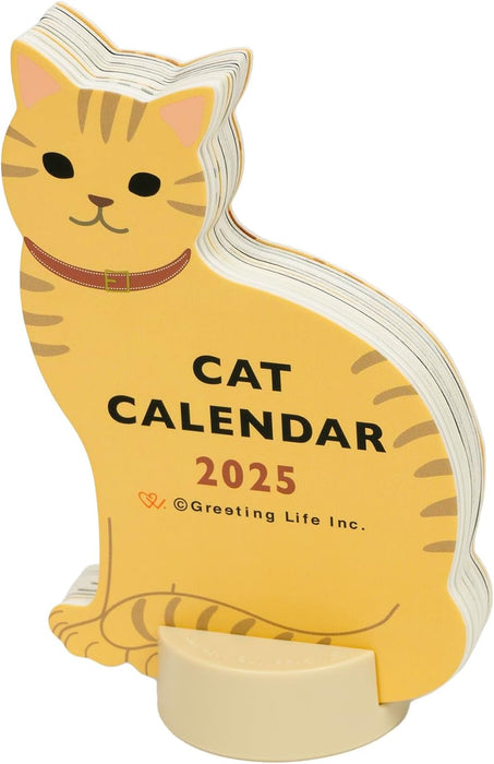 Greeting Life 2025 Desk Calendar Animal Die Cut Cat C-1637-ET