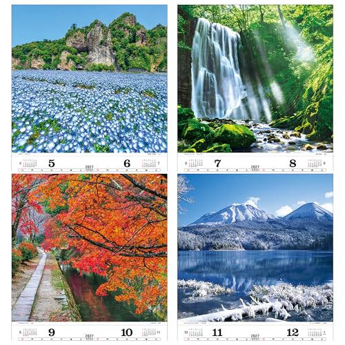 Todan 2027 Wall Calendar Poetical Scenery with Japanese Holidays Tohan DX Film 75 x 50.4cm TD-502