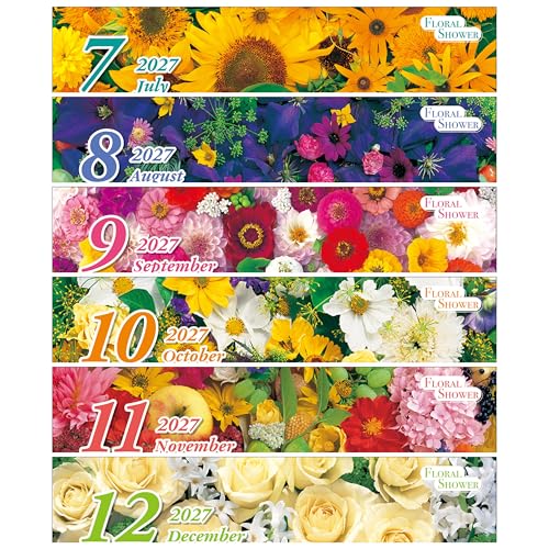 Todan 2027 Wall Calendar Floral Shower 53.5 x 38cm TD-827