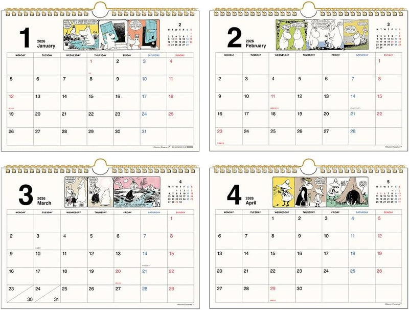 Sun-Star Stationery Moomin 2026 Wall Calendar Moomin S8521476