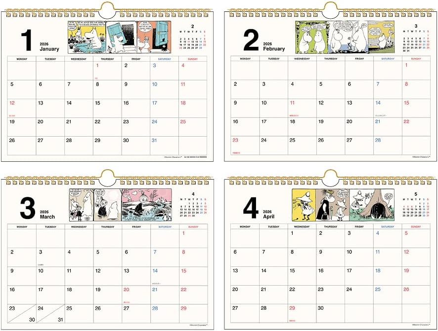 Sun-Star Stationery Moomin 2026 Wall Calendar Moomin S8521476