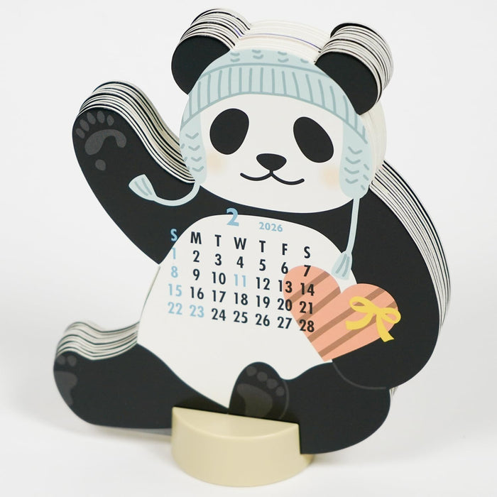 Greeting Life 2026 Desk Calendar Animal Die Cut Panda C-1720-ET