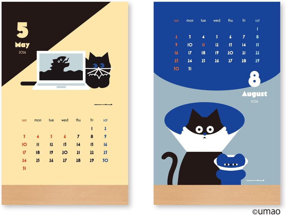 New Japan Calendar 2026 Desk Calendar umao NK4230