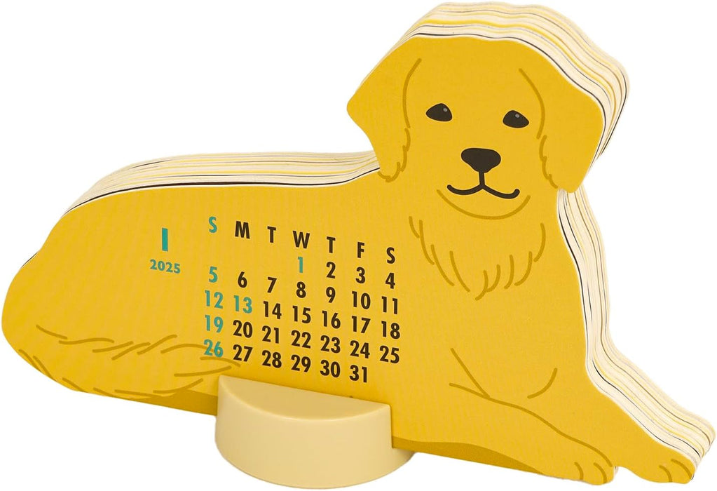 Greeting Life 2025 Desk Calendar Animal Die Cut Retriever C-1634-ET