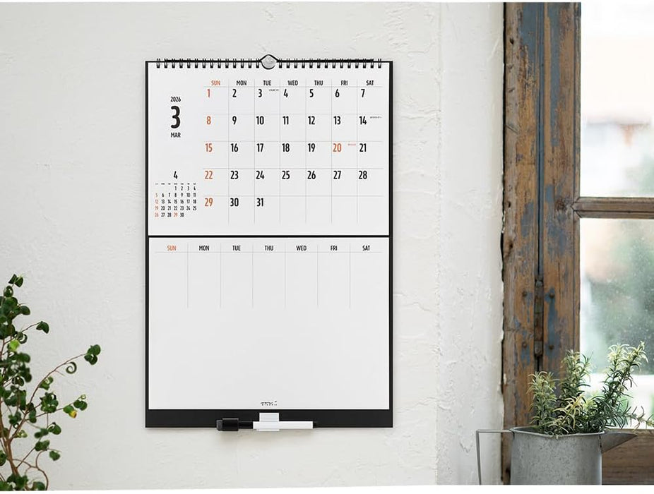 Midori 2026 Wall Calendar Whiteboard Calendar M 31379006