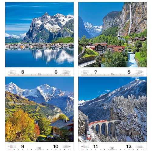 Todan 2027 Wall Calendar Switzerland Tohan DX Film 75 x 50.4cm TD-520