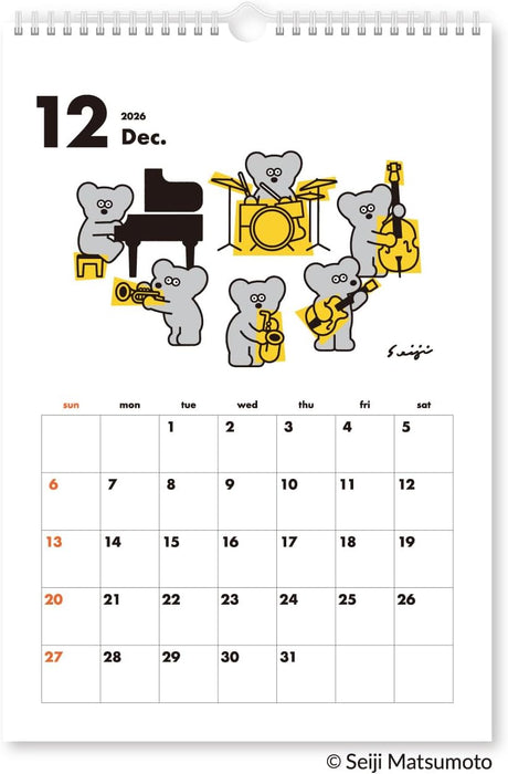 New Japan Calendar 2026 Wall Calendar Andy The Mouse NK4020