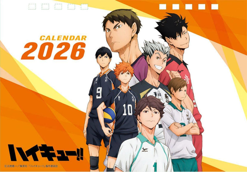 Ensky Anime 'Haikyu!!' 2026 Desk Calendar 13 x 18cm CL-024