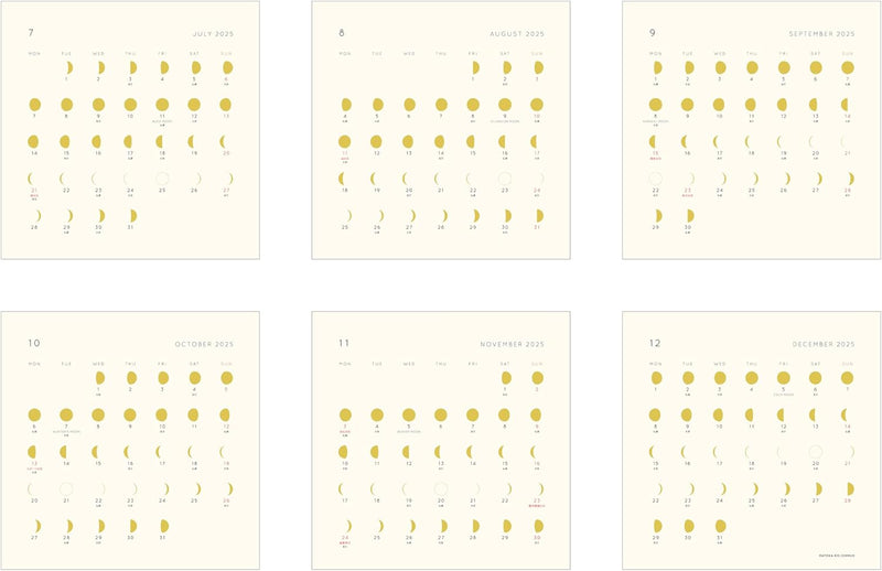 EL COMMUN MATOKA 2025 Desk Calendar Moon Phases CAL-116