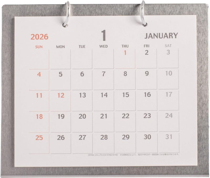 Orb 2026 Desk Calendar Metal S PP-1000