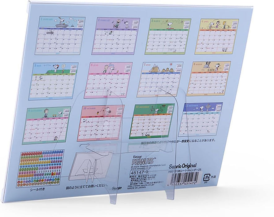 Sanrio Sheet Calendar 2025 Snoopy Desk Calendar 451479