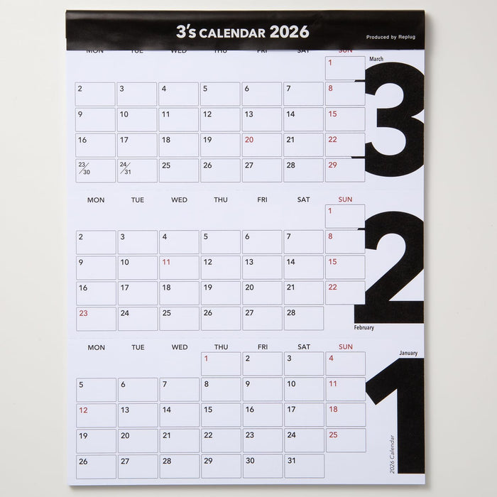 Replug 2026 Desk Calendar 3's A26-503