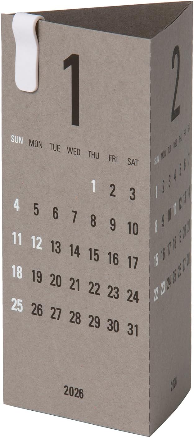 Replug 2026 Desk Calendar Triangler Cacao A26-500