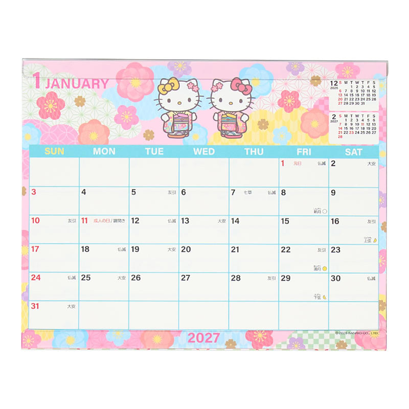 Sanrio Sheet Calendar 2027 Hello Kitty Desk Calendar 921556