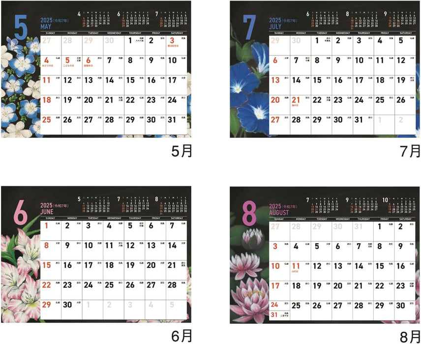 New Japan Calendar 2025 Desk Calendar CHALK ART NK572