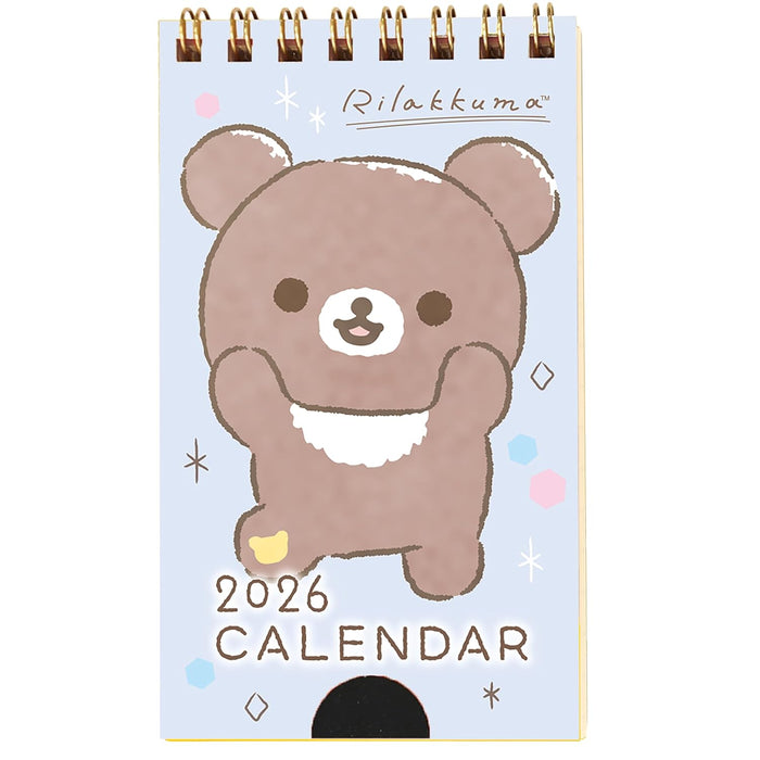 Todan 2026 Rilakkuma Pocket Calendar (Chairoikoguma) 12.3 x 7cm TD-30081-D