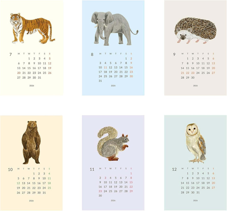 EL COMMUN MATOKA 2026 Desk Calendar Wooden Stand Yule CAL-140