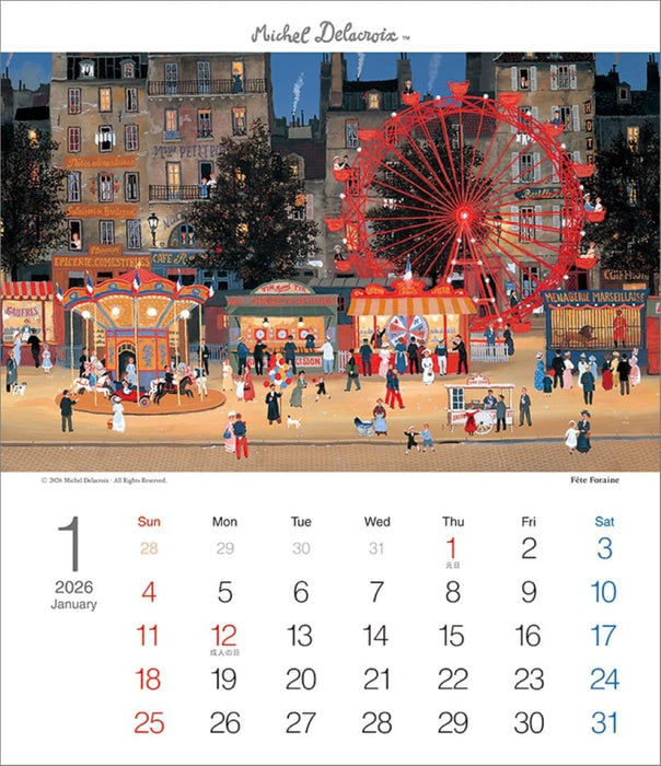 Todan 2026 Desk T Calendar Michel Delacroix TD-30308 CL26-1053