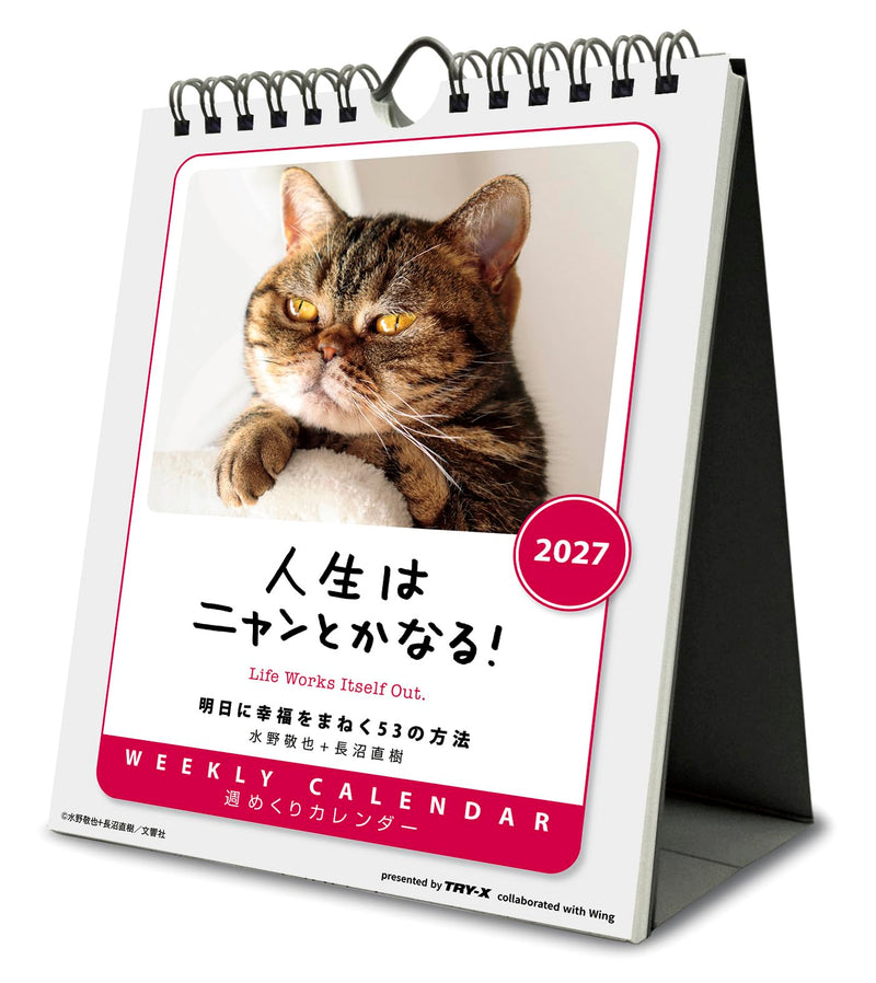 Try-X Life Works Itself Out! 2027 Desk Wall Calendar 27CL-384 18 x 14cm