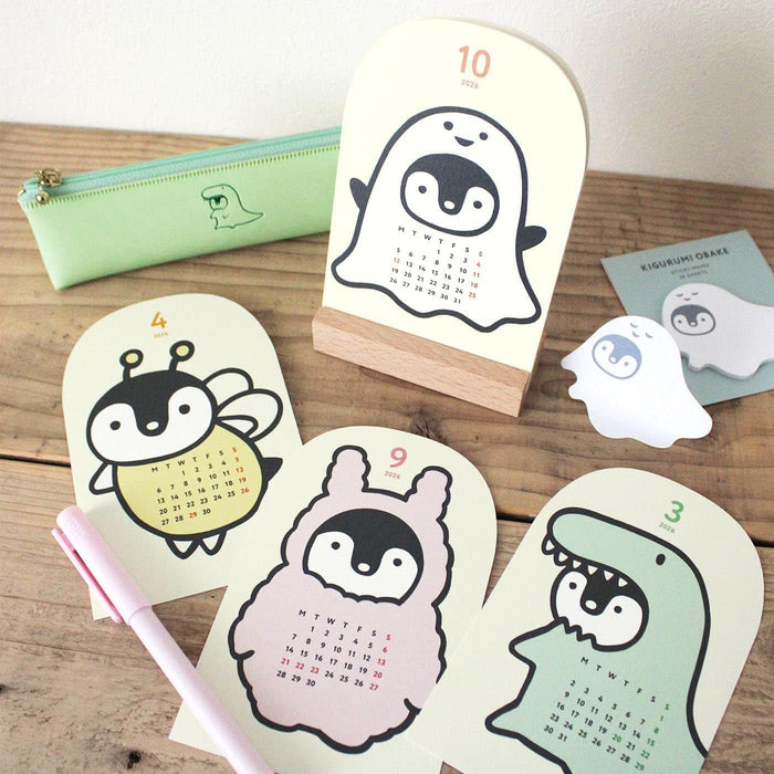 EL COMMUN MATOKA 2026 Desk Calendar Wooden Stand Die-Cut Kigurumi CAL-139