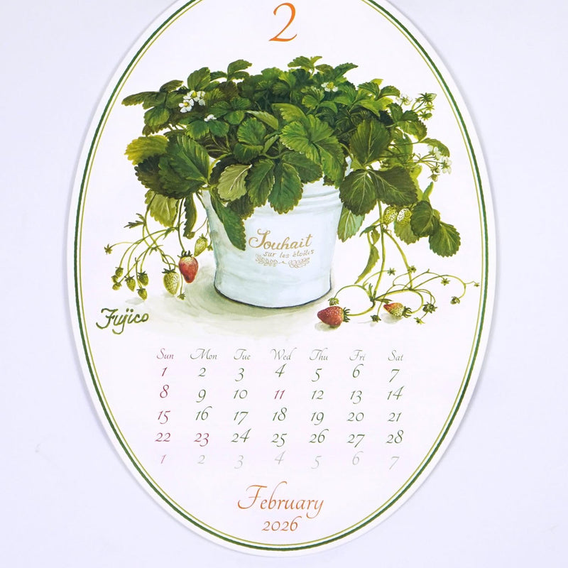 Fujico Hashimoto 2026 Wall Calendar Oval CAL-215