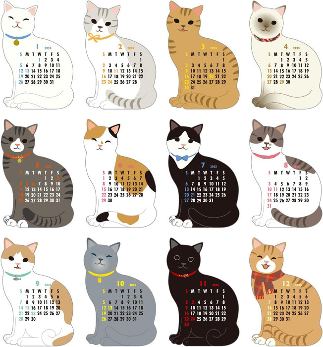 Greeting Life 2025 Desk Calendar Animal Die Cut Cat C-1637-ET