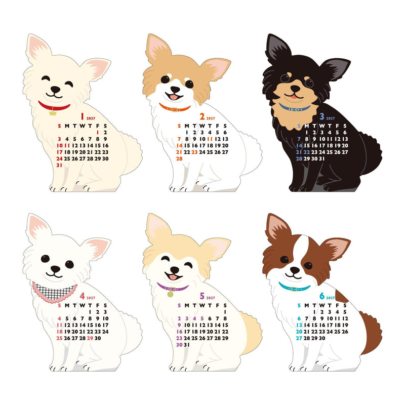 Greeting Life 2027 Desk Calendar Animal Die Cut Chihuahua Mini C-1790-ET