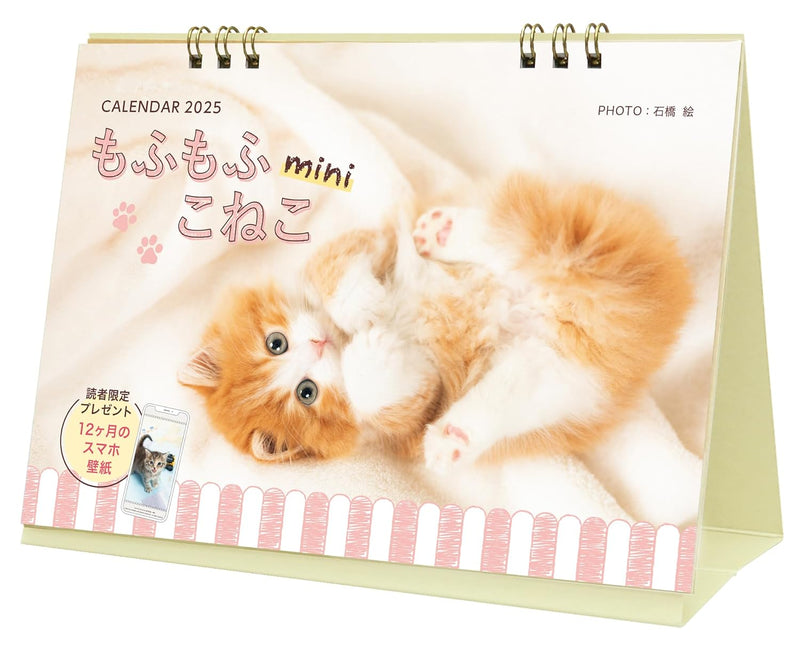 Mofumofu Koneko mini Calendar 2025 (Impress Calendar 2025)