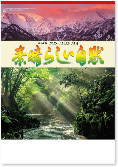 New Japan Calendar 2025 Wall Calendar Amazing Nature NK116 610x425mm