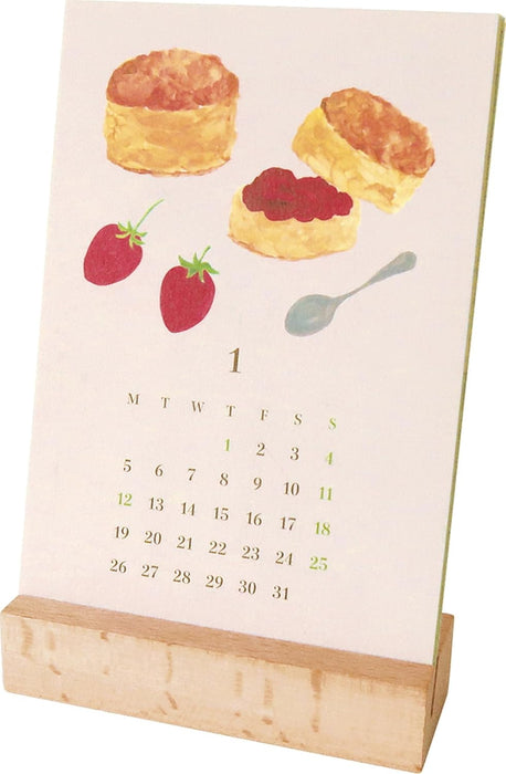 EL COMMUN MATOKA 2026 Desk Calendar Wooden Stand Chevalet CAL-142