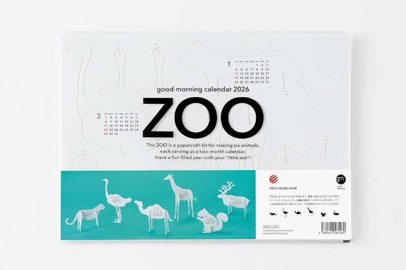good morning 2026 desk calendar zoo 2241