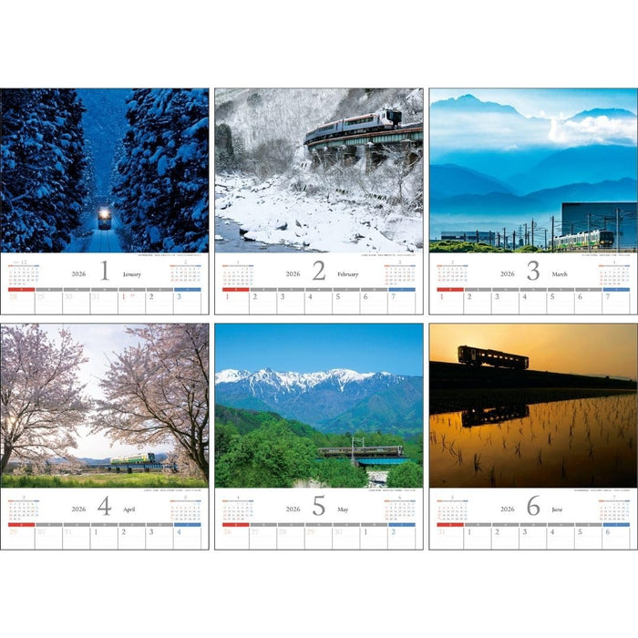 JTB Calendar The Scenic Railways of Beautiful Japan 2026 Wall Calendar