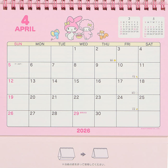 Sanrio Ring Calendar 2026 My Melody Desk Calendar 622044