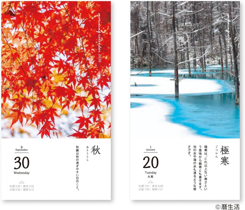 New Japan Calendar 2026 Page-A-Day Calendar Morning Calendar NK8830