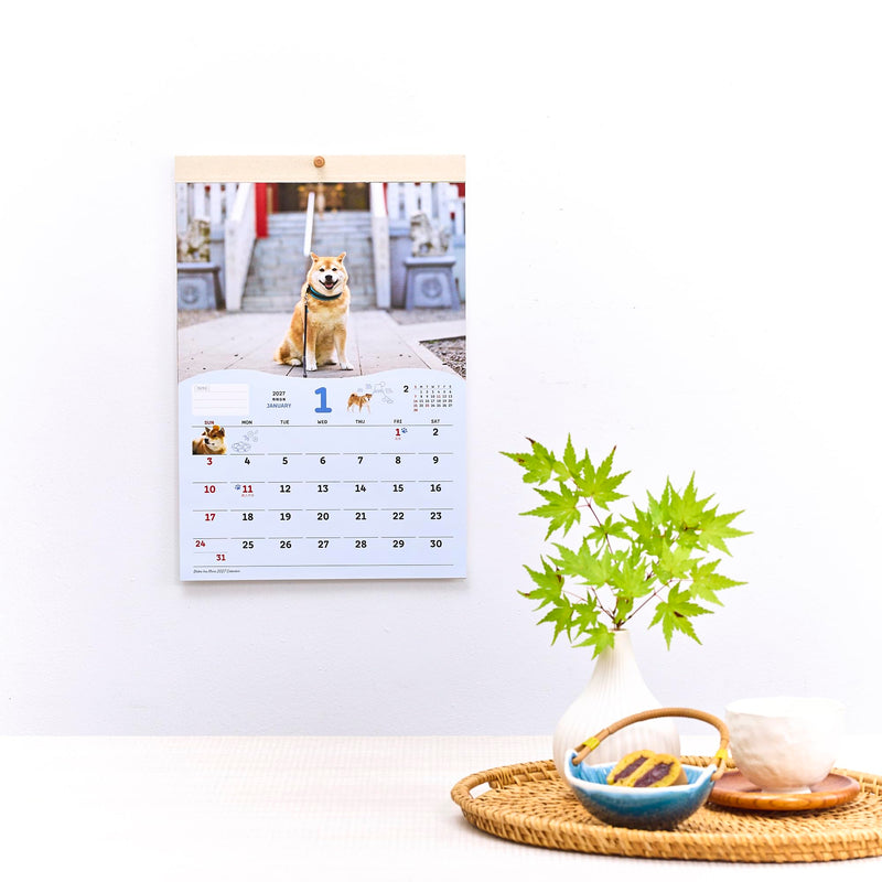 New Japan Calendar 2027 Wall Calendar  Shiba Inu Maru Small NK4010