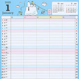 Sanrio Family Calendar 2025 Snoopy Wall Calendar with Schedule Stickers 454141