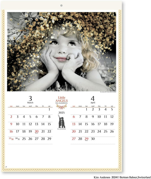 New Japan Calendar 2025 Wall Calendar Little Angels 7 Sheets NK36