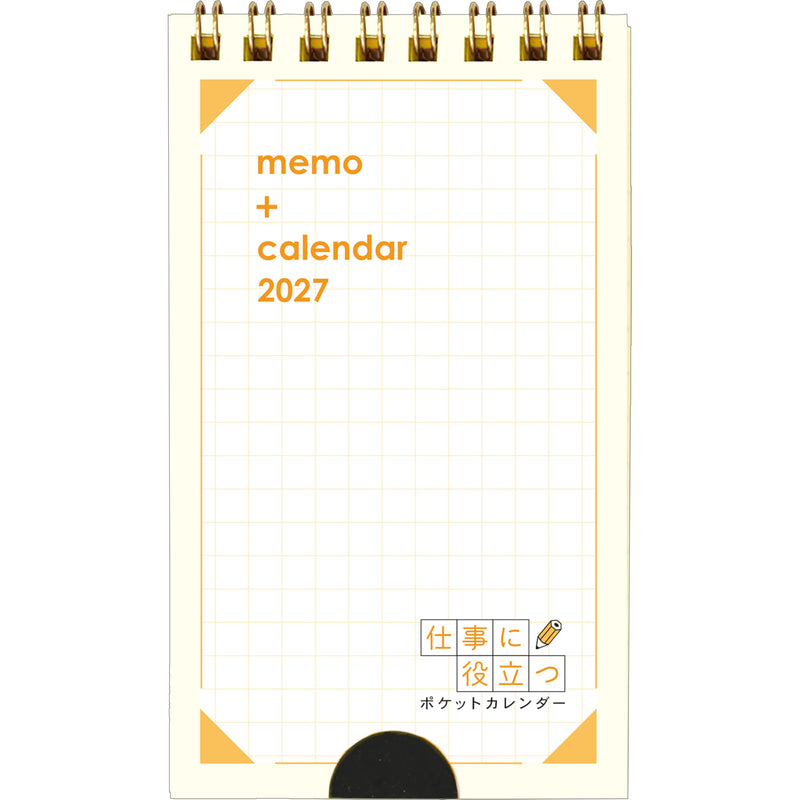 Todan 2027 Business Pocket Calendar (with Memo) 12.3 x 7cm TD-30189