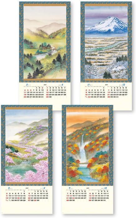 New Japan Calendar 2025 Wall Calendar Four Seasons of the Town NK150 765x350mm