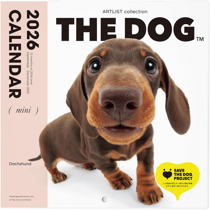 THE DOG 2026 Wall Calendar Mini Size [Dachshund]