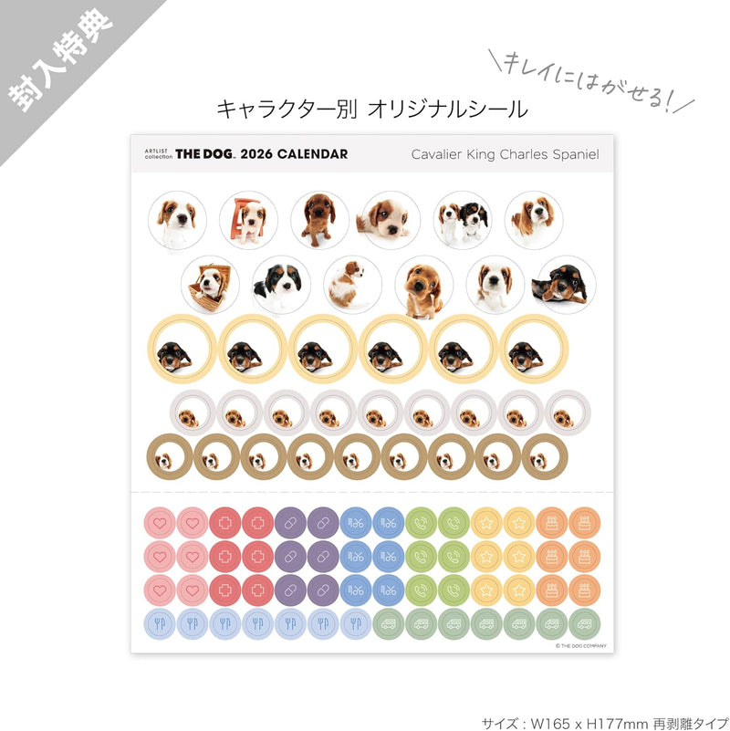 THE DOG 2026 Wall Calendar Mini Size [Cavalier King Charles Spaniel]