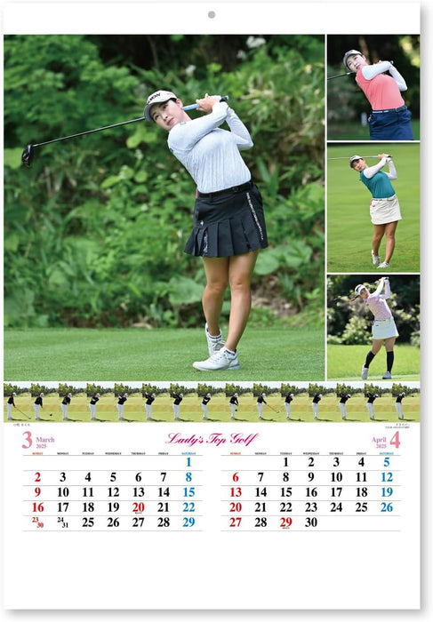 New Japan Calendar 2025 Wall Calendar Ladies Top Golf NK127 607x425mm