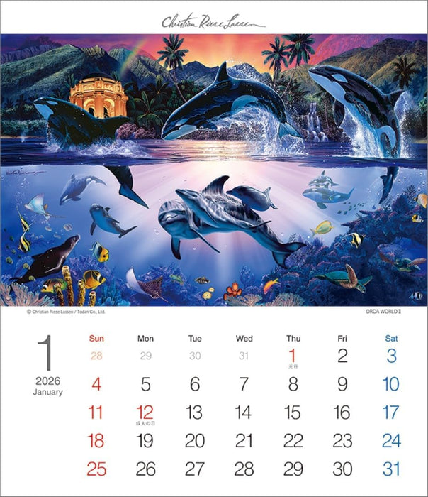 Todan 2026 Desk T Calendar Christian Riese Lassen TD-30309 CL26-1055