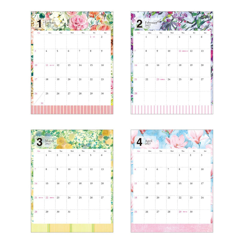New Japan Calendar 2027 Desk Calendar Do Simple Brown NK559