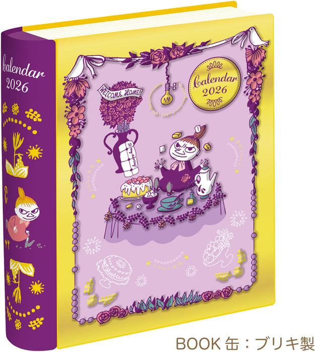 Gakken Sta:Ful 2026 Calendar Moomin Desk Calendar - Book-Shaped Tin with Stand (Little My) M21002