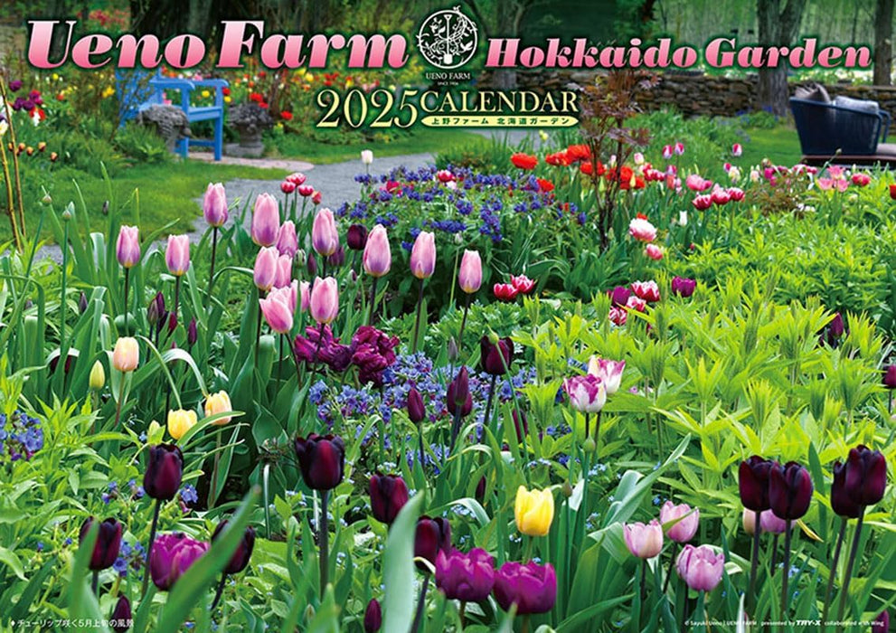 Try-X 2025 Wall Calendar Ueno Farm Hokkaido Garden CL-478 52x36cm