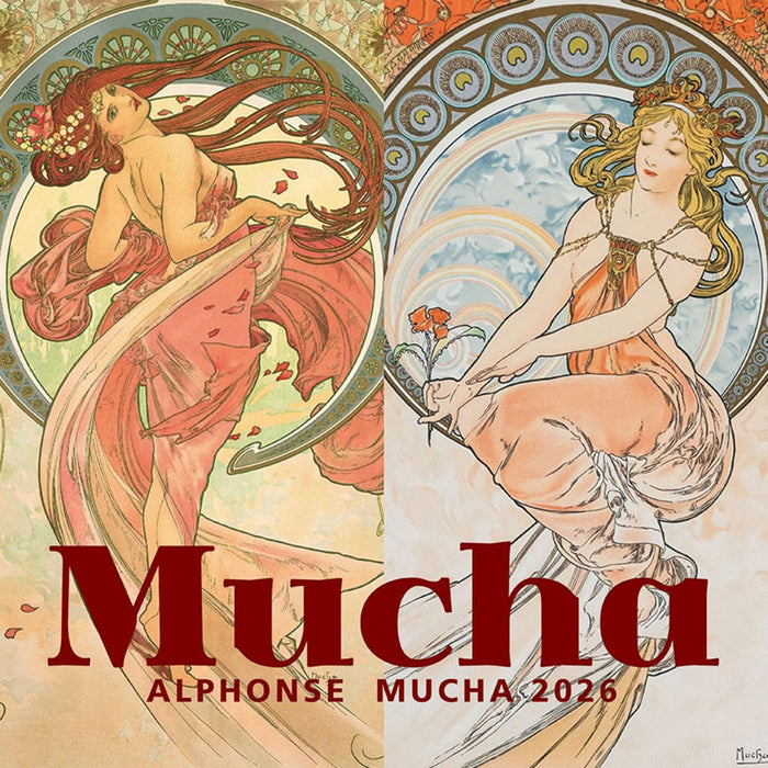 Try-X Alphonse Mucha 2026 Wall Calendar CL-473 60 x 30cm
