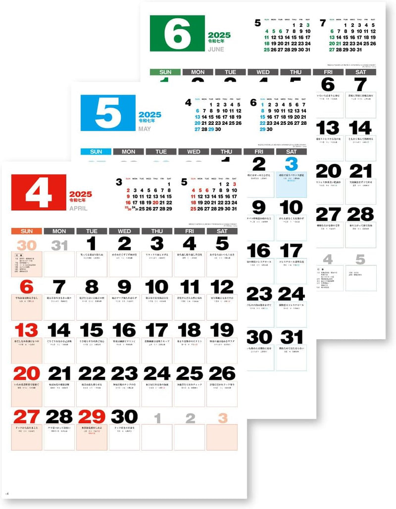 New Japan Calendar 2025 Wall Calendar Daily Wisdom Moji Monthly Table NK170