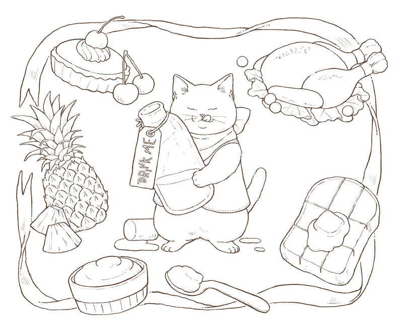 Alice and Dinah's Adventures in Wonderland - TOKIMEKU Coloring Book Series (Download Bonus Included)