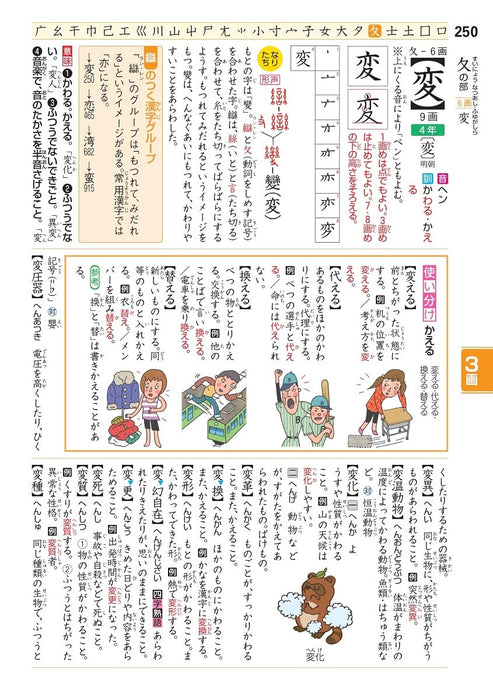 New Rainbow Elementary School Kanji Dictionary Revised 6th Edition New Version Wide Edition (All Color) (Dictionary for Elementary School Students)